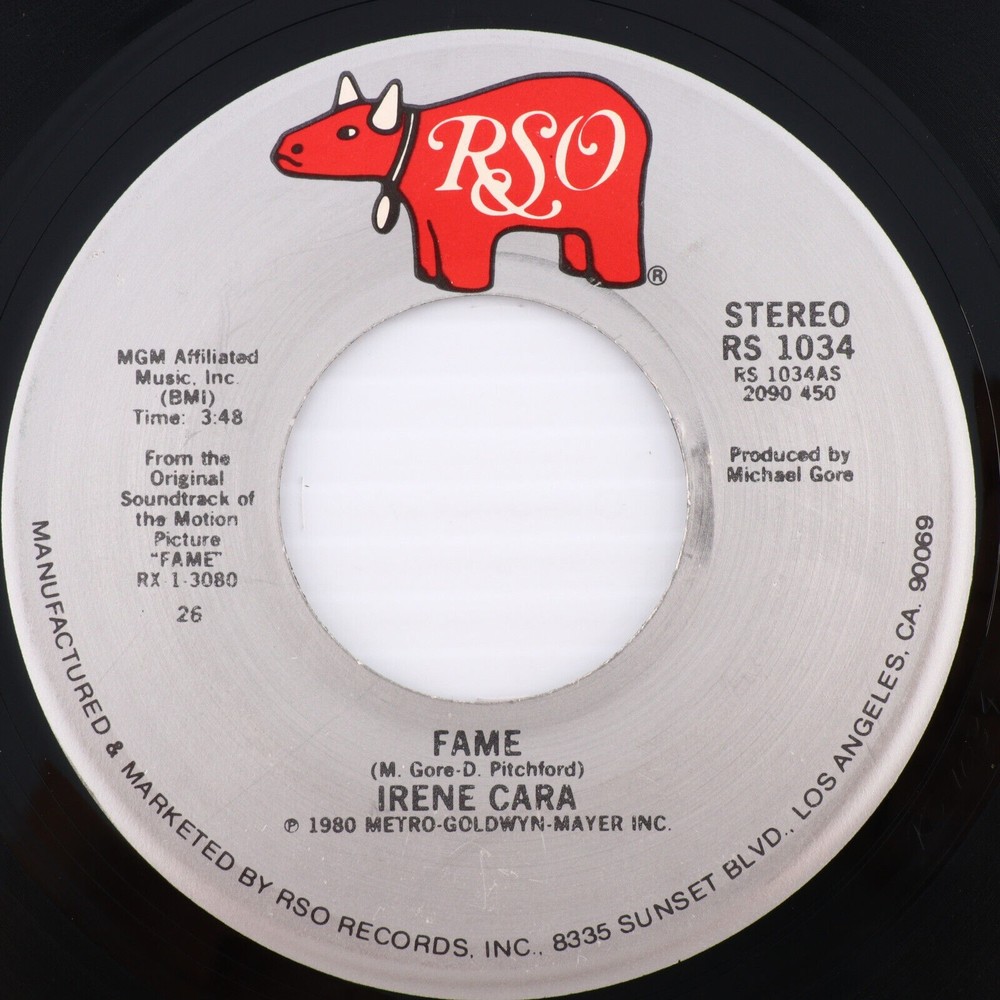 Irene Cara - Fame / Never Alone - 1980 OST 7" 45 rpm Vinyl Single Record RS 1034